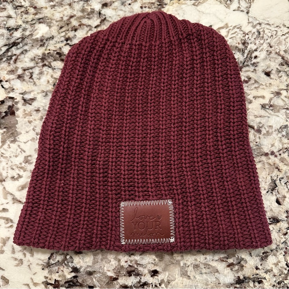 Love Your Melon Maroon Knit Beanie